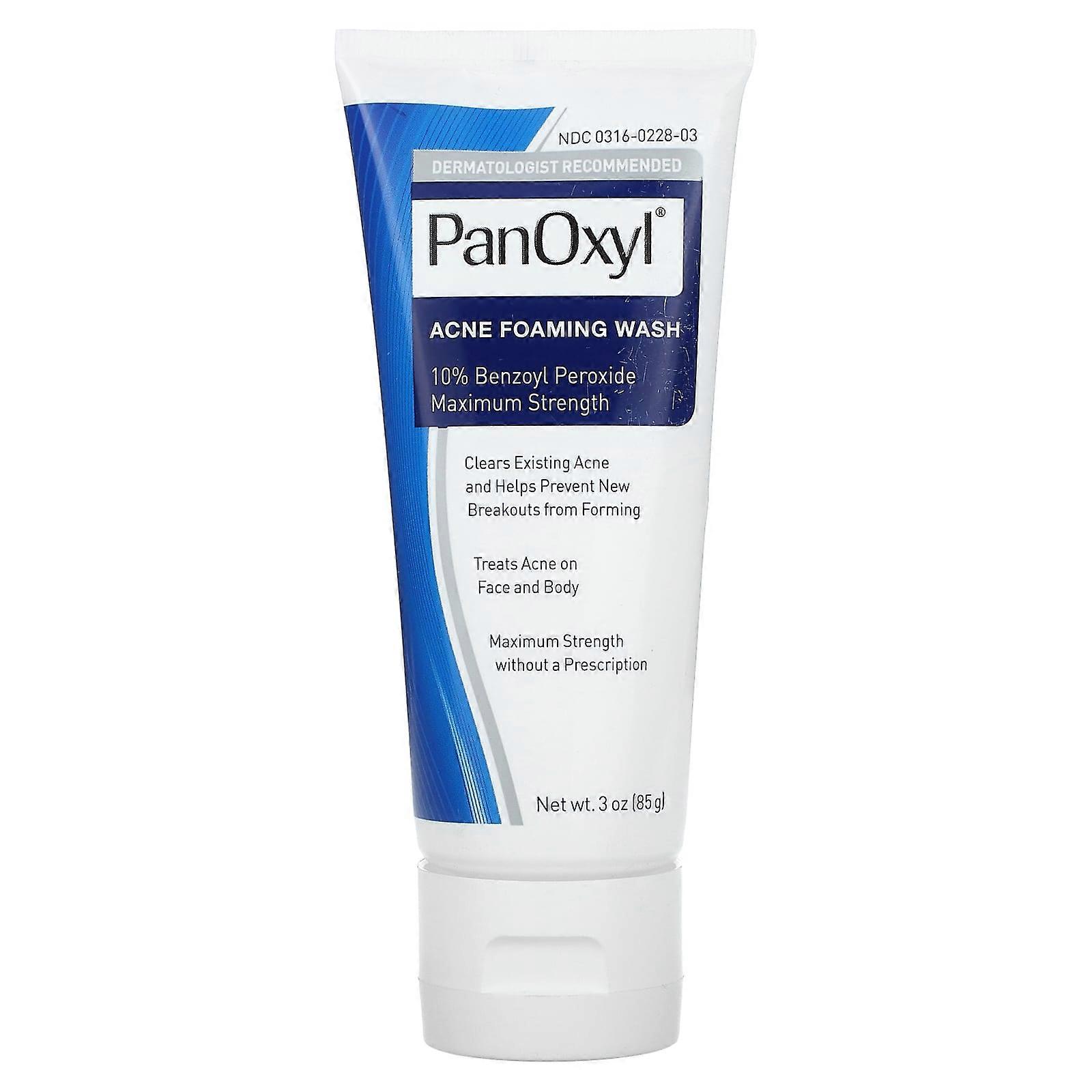 PanOxyl, limpiador facial y corporal espumoso para el acné, máxima potencia, 85 g (3 oz)