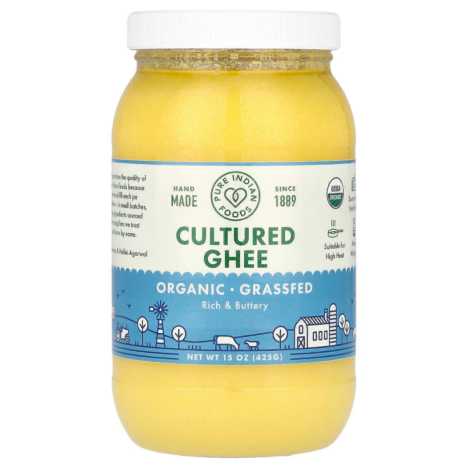 Organic & Grass-Fed Cultured Ghee, 15 oz (425 g)