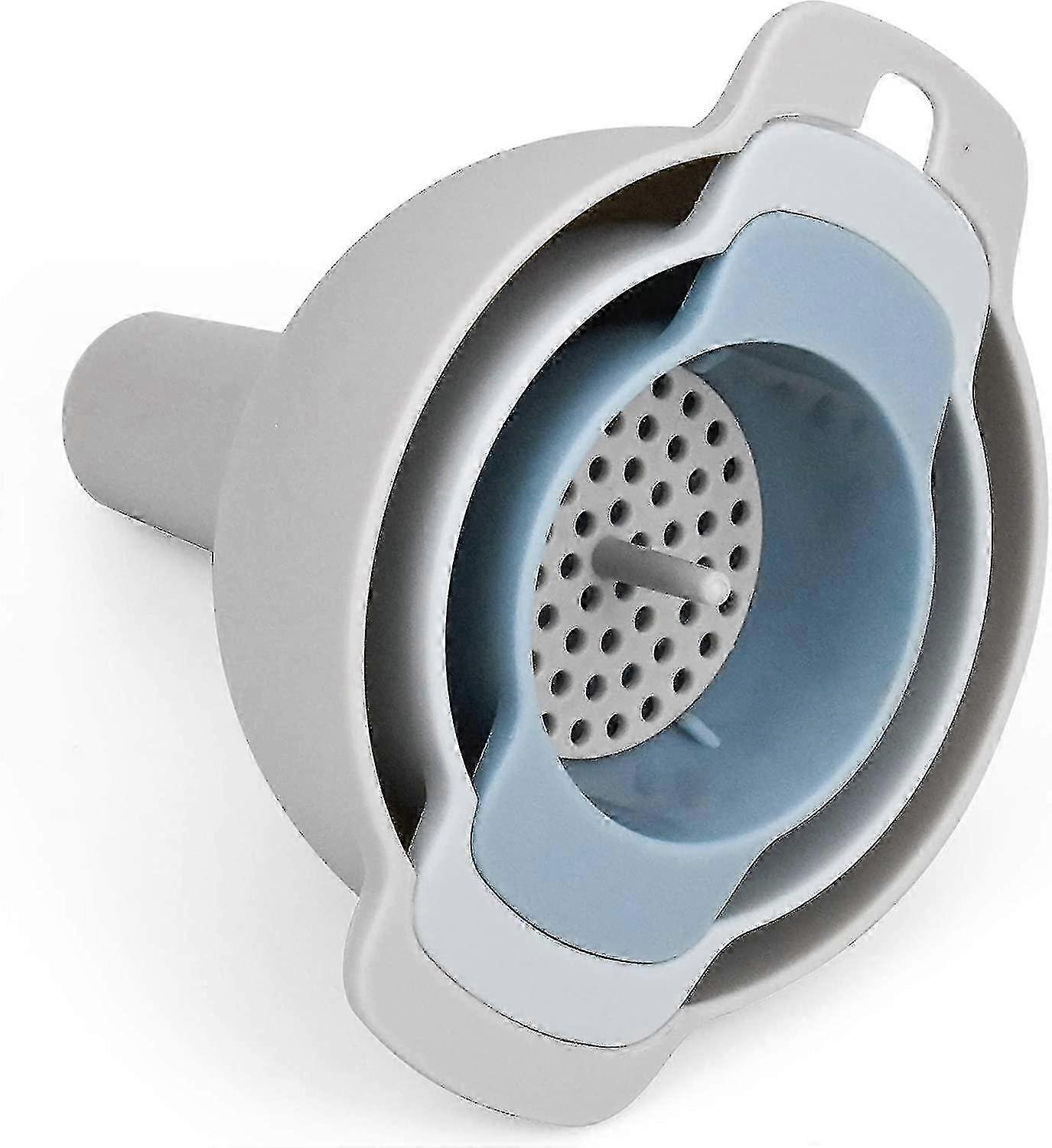 Multifunctional Kitchen Plastic Funnel, 4 in 1 with Removable Filter, Food Grade PP Stackable Easy to Clean