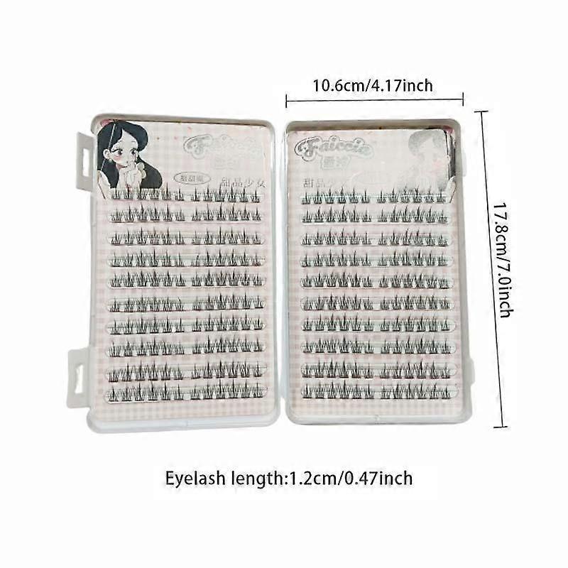 Curl Wispy Mixed Length Individual False Eyelash, 1 Set Natural Eyelash Extension, Self Grafting DIY Segmented Lash Clusters, Makeup Tools,