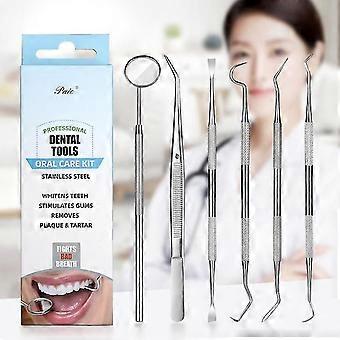 thumbnail image 2 of Haryali London 6-Piece Dental Hygiene Tool Kit – Stainless Steel Scaler, Pick, Mirror 2 of 6