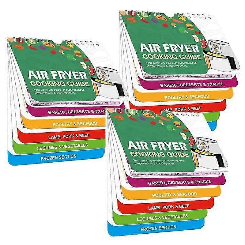 3-Piece Air Fryer Cookbook Set with Magnetic Cheat Sheets and Recipe Calendar Guide