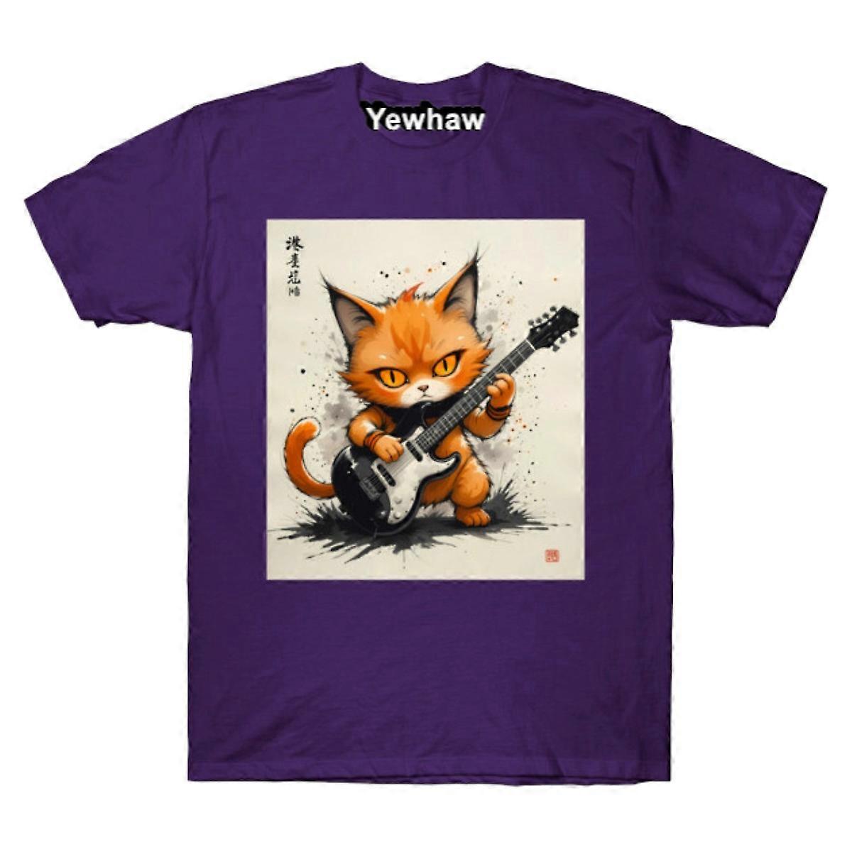 Orange Cat T-shirt Rock And Roll Tee