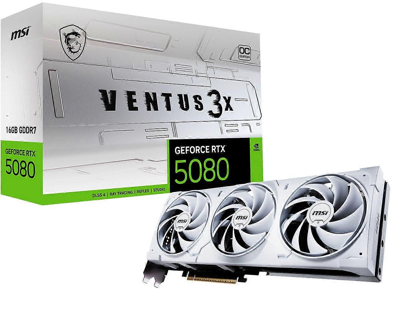 Msi Ventus Geforce Rtx 5080 16G 3x Oc Blanc Carte graphique Nvidia 16 Go Gddr7