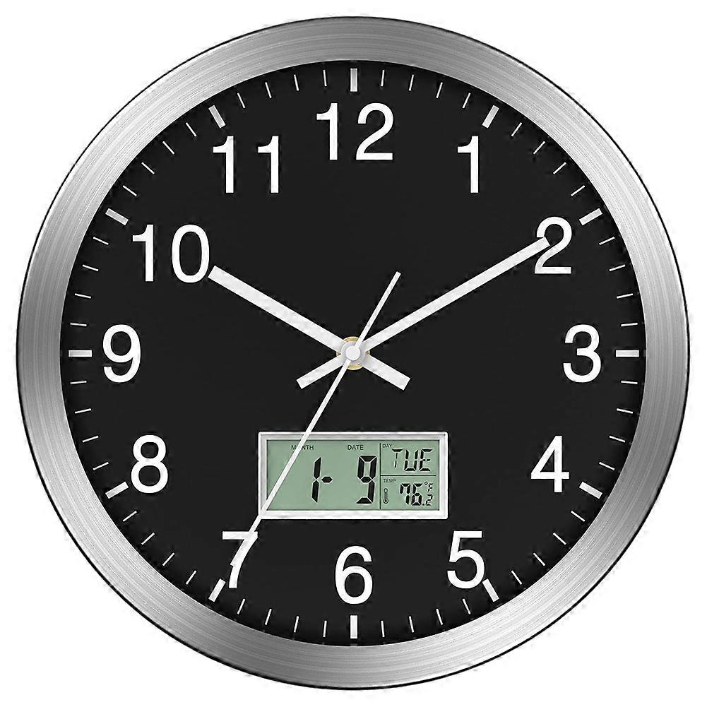 12Inch Wall Clock Battery Operated Wall Clock, Auto Sets,Easy to Read