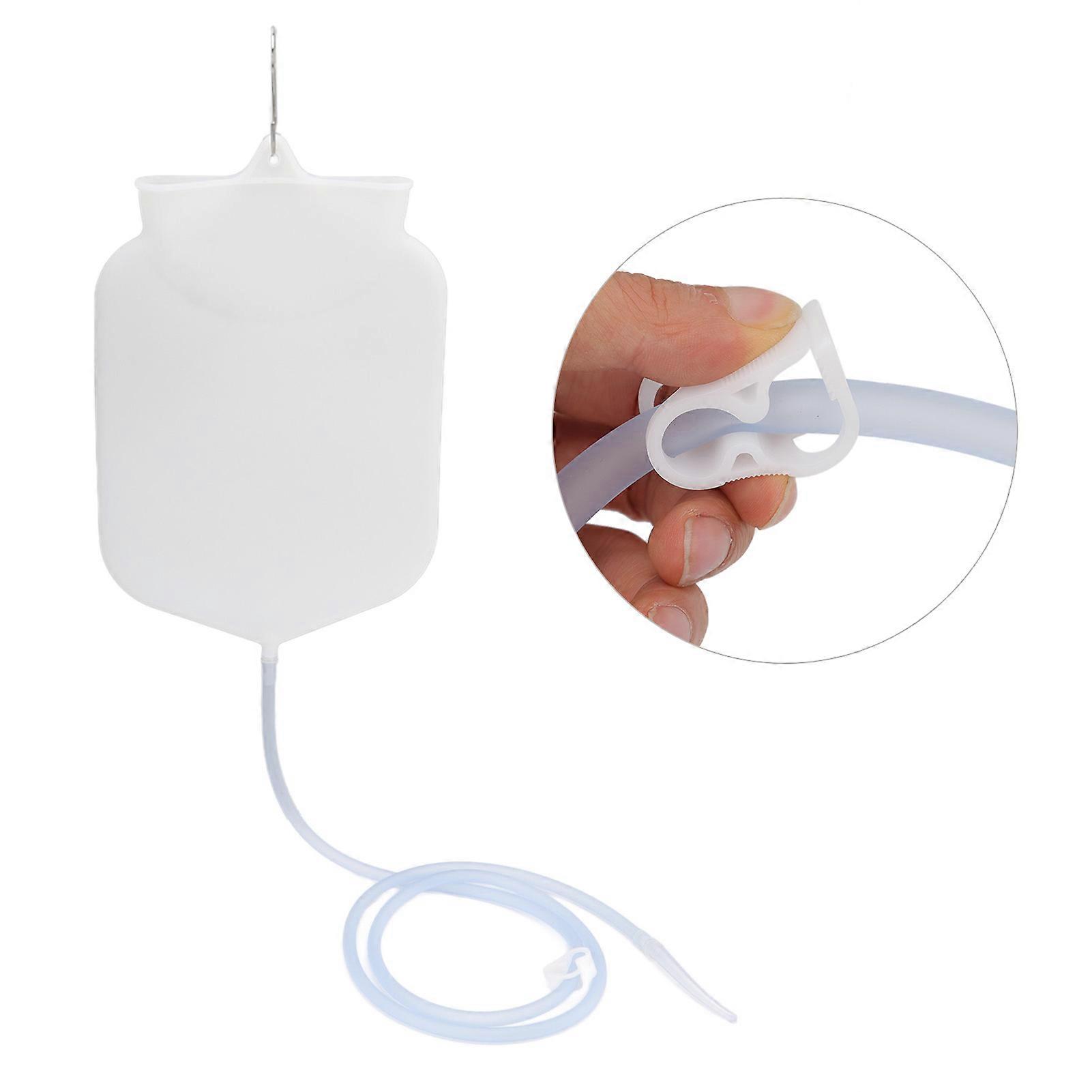 透明硅胶灌肠袋套件安全咖啡牛奶清洁便携式结肠清洁灌肠袋套件男士女士家用 2L 无布袋