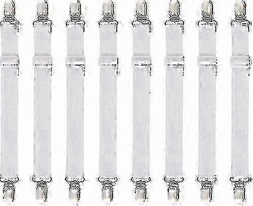 8-Pack Adjustable Sheet Fasteners, Universal Fit for All Mattress Sizes, Durable and Secure Hold, White Color