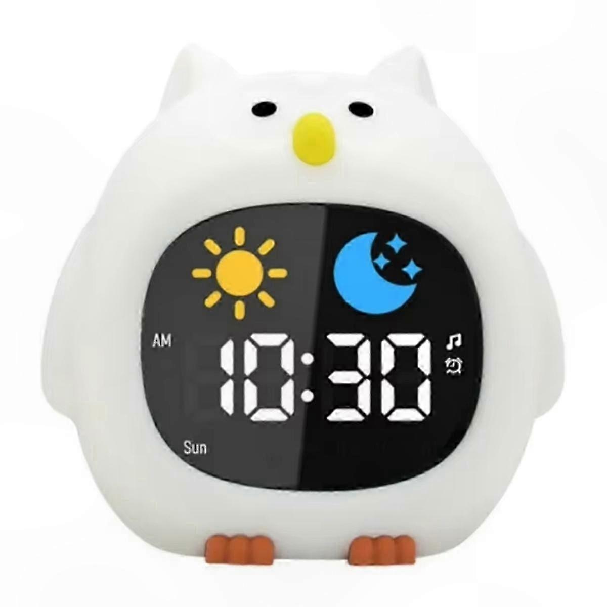 Owl Alarm Clock for Kids with Night Light, Sleep Training Timer, Touch Control for Bedroom