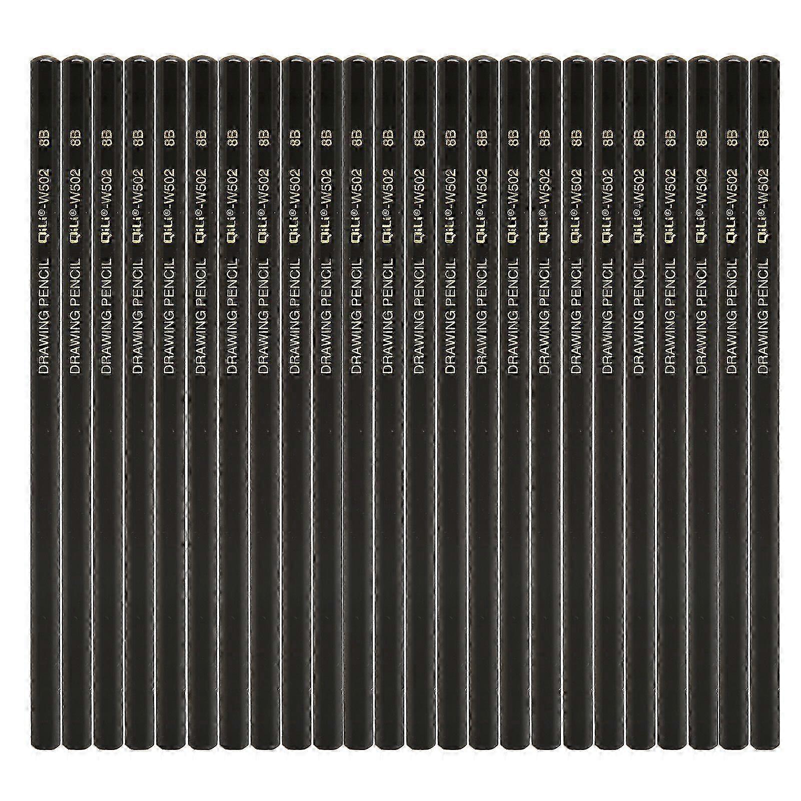 24Pcs Sketch Pencils Graphite Hexagonal Barrel Break Resistant Multi Purpose Drawing Pencils for Student Beginner Artist 8B