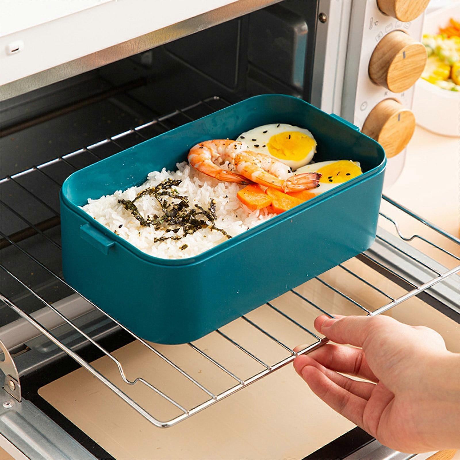 maxiaoxia Bento Box, Plastic Double Layer Lunch Box, Microwave Safe, Reusable & Sealed, Compatible with School, Work, Picnic