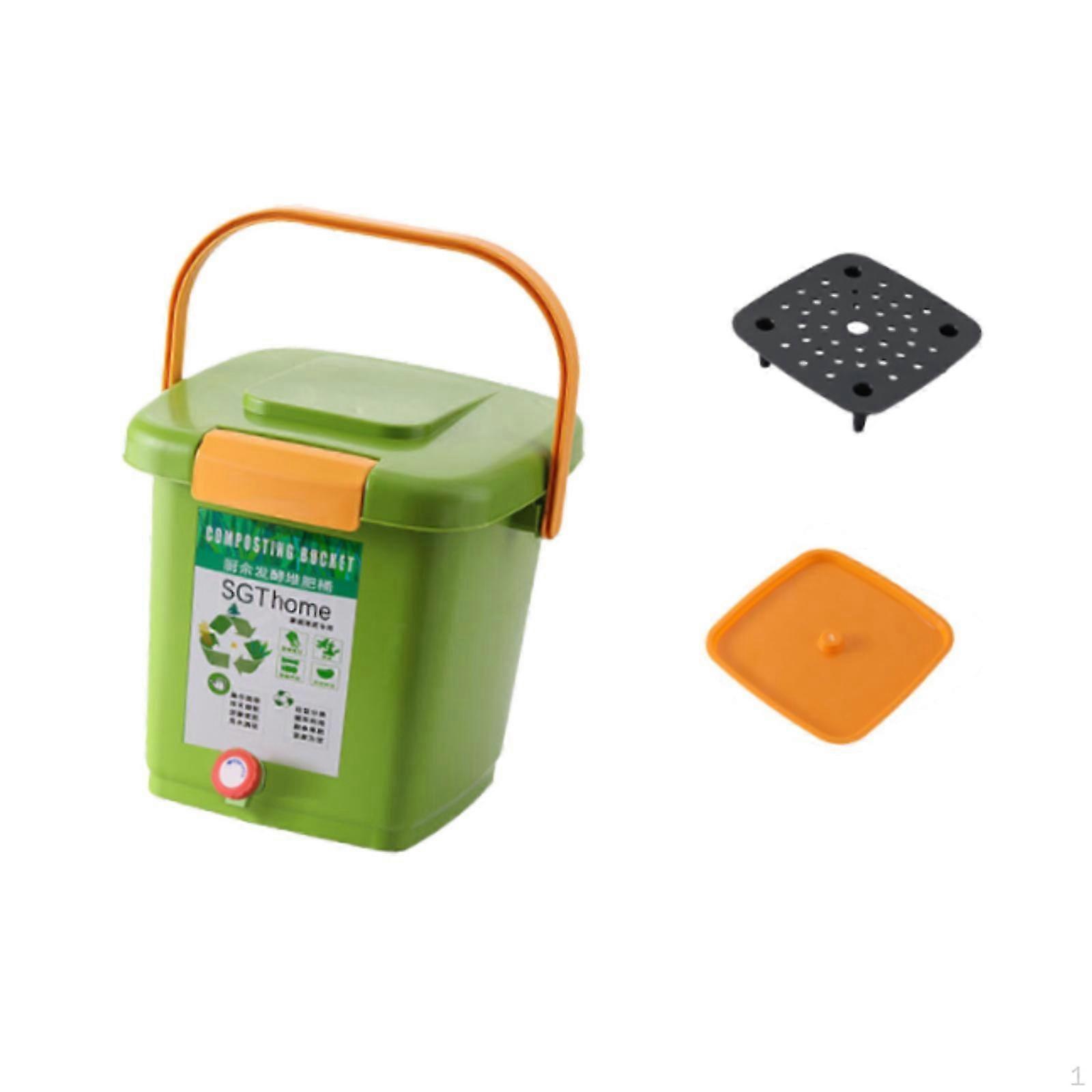 Compost Bin Courtyard Portable Composting Container Bucket for Household Yard Garden Farm