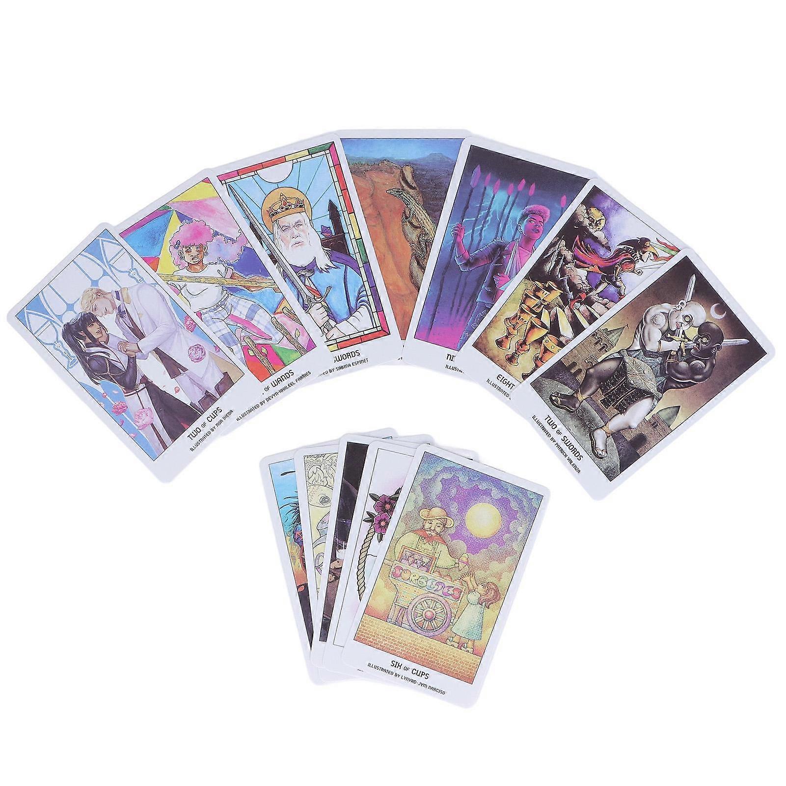 78pcs A Collaborative Tarot Deck English Language Divination Fate Forecasting Card Game