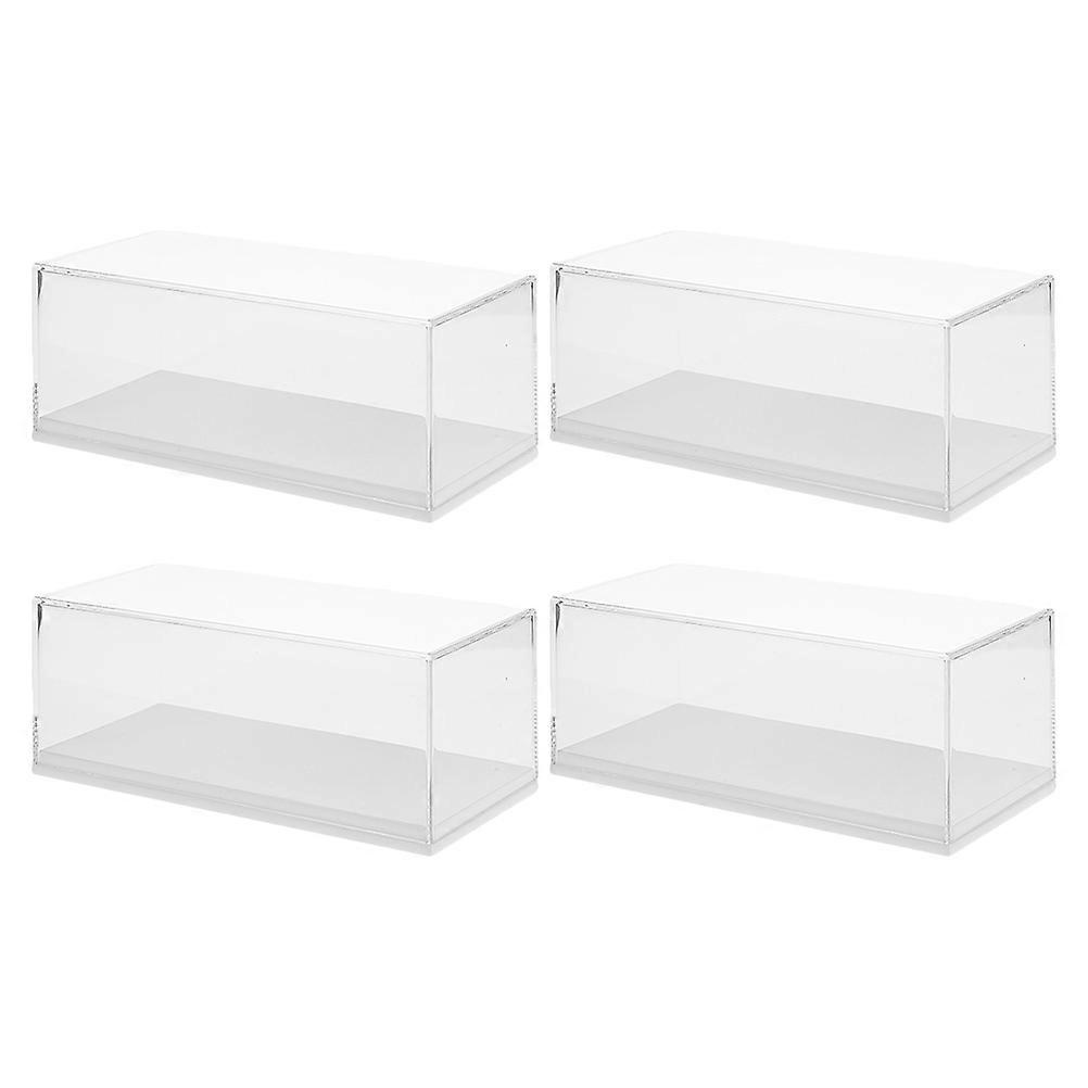 Plastic Car Model Display Case for Storage Transparent 4Pcs Collection Box