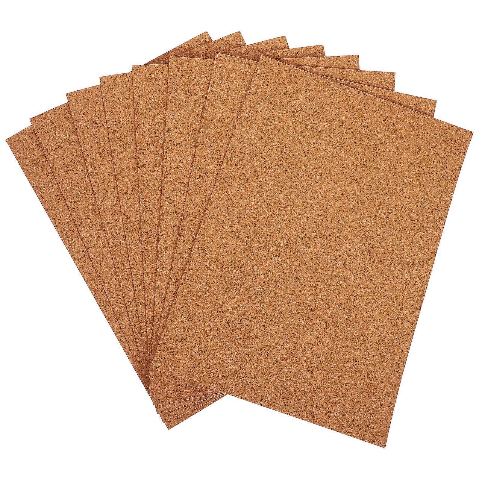 Brown Self Adhesive Cork Sheets for Home Insulation 8Pcs Rectangle