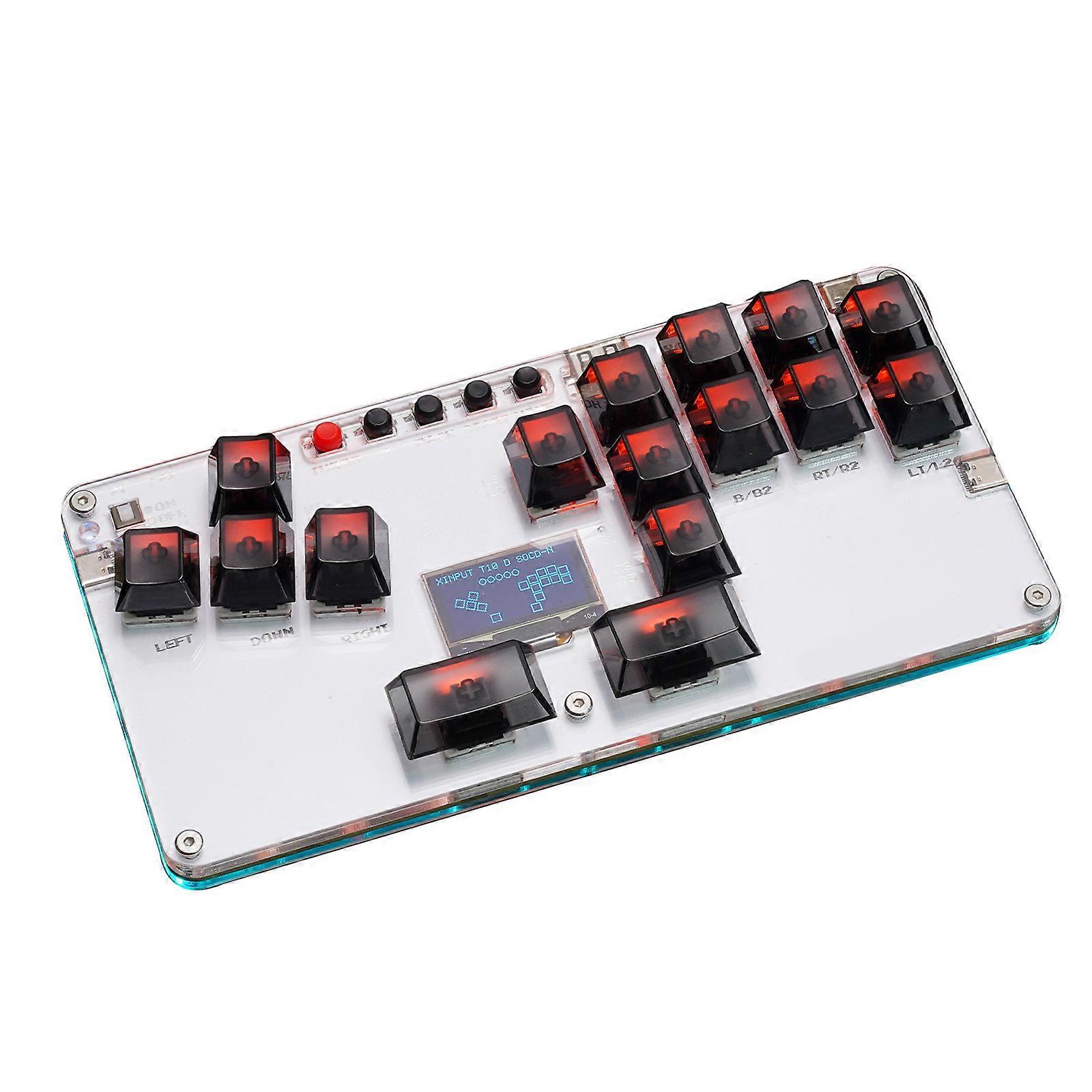 Gaming Keypad 16Keys All Button Leverless Controller for PC Arcade Stick with Light Arcade Controller  Black