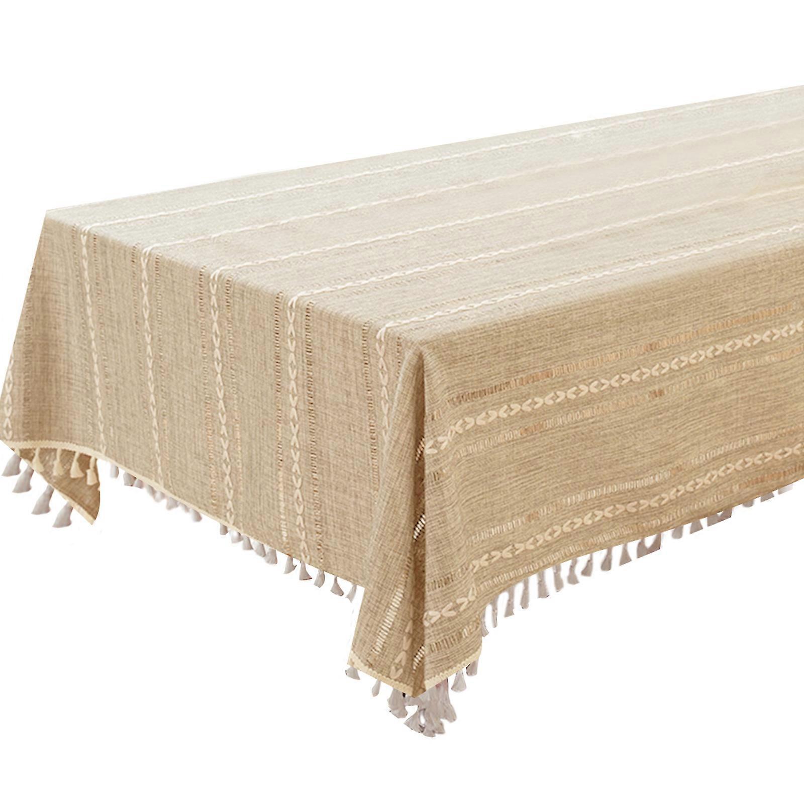 Lace Trimmed Strips Tablecloth Multiple Size Available Portable for Family Gatherings Parties  Yellow