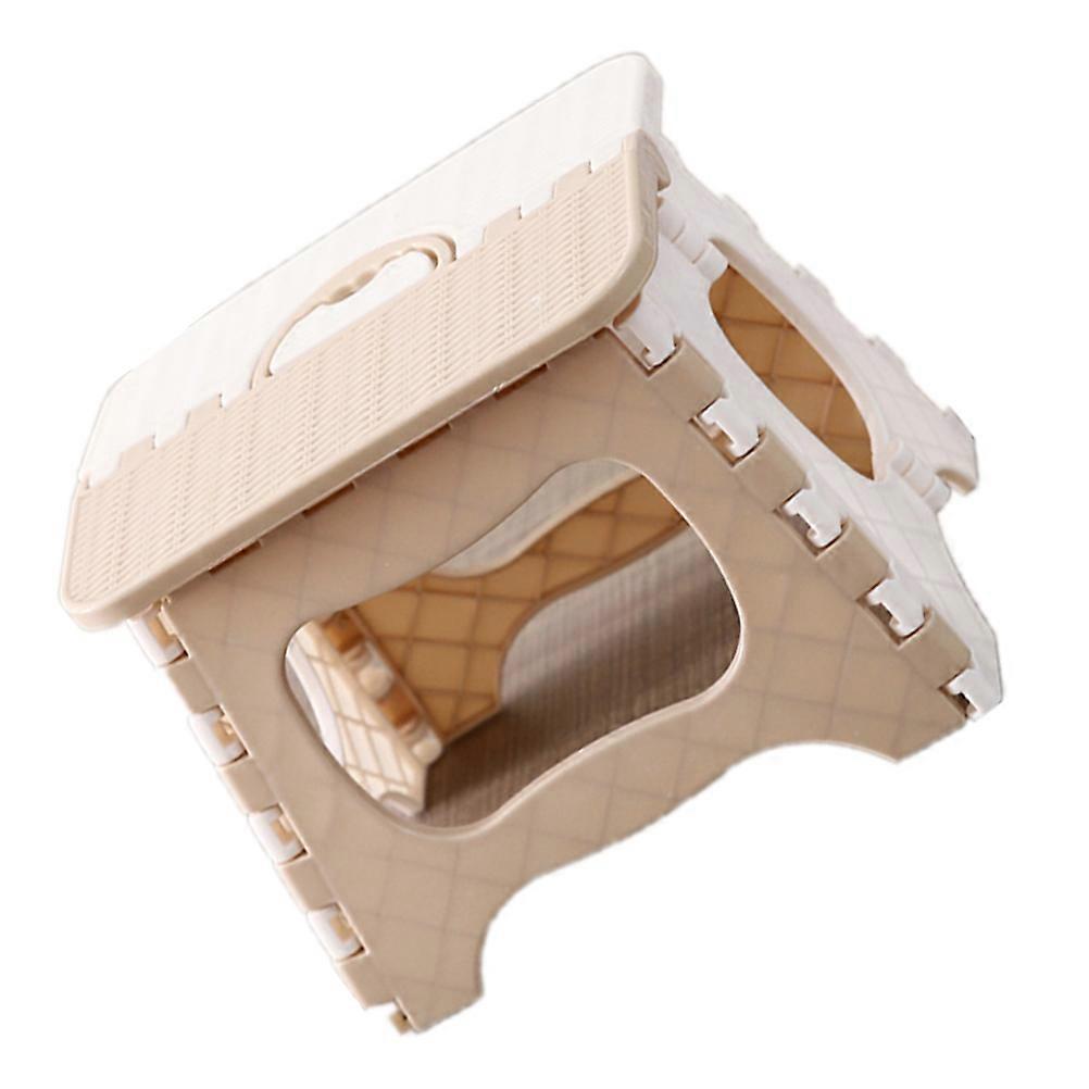 Home Folding Stool Portable for Home Use Beige Foldable Stool Small Size
