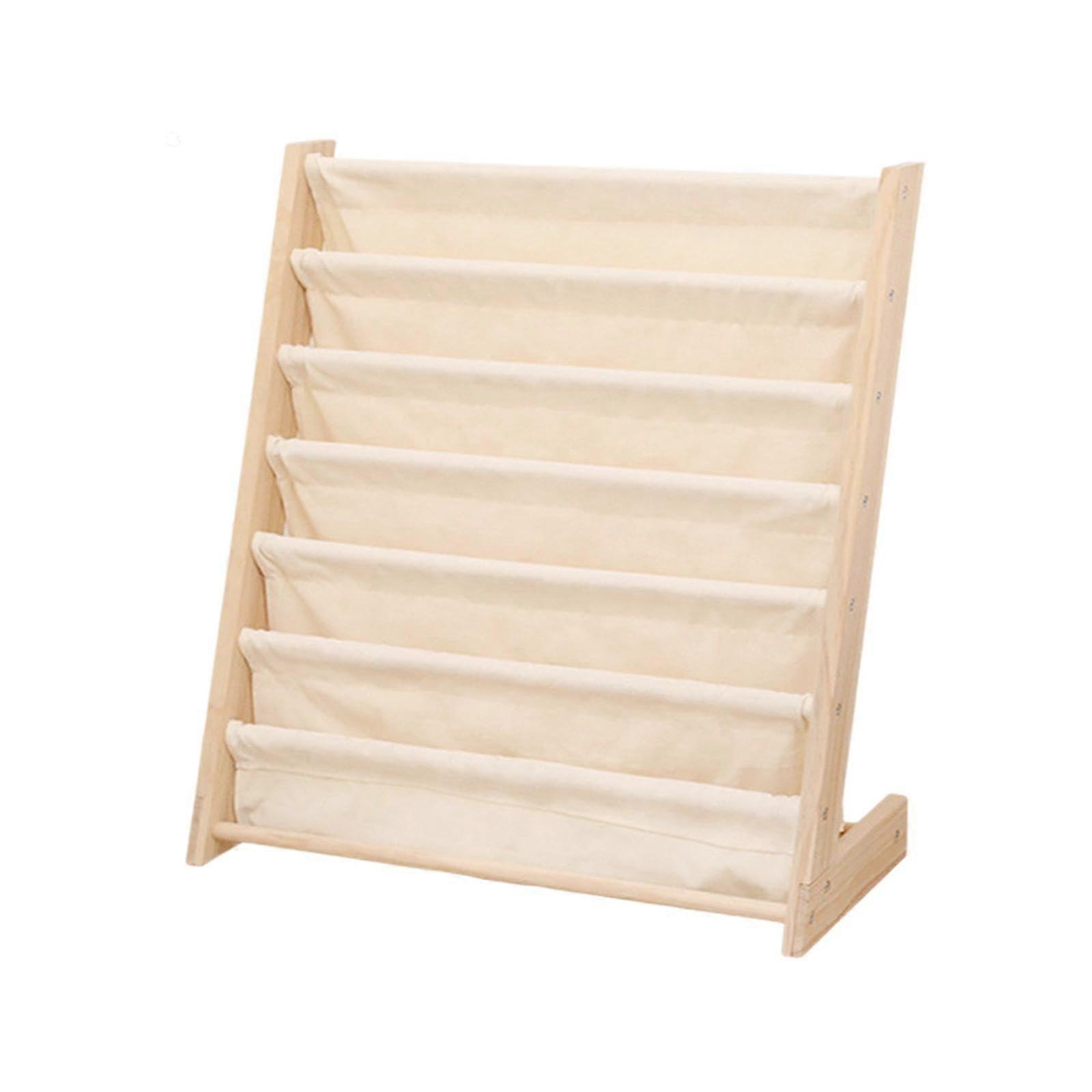 Wooden Kids Bookshelf with Multi Layer Display Rack for Kindergarten Classroom, 60x30x80cm White