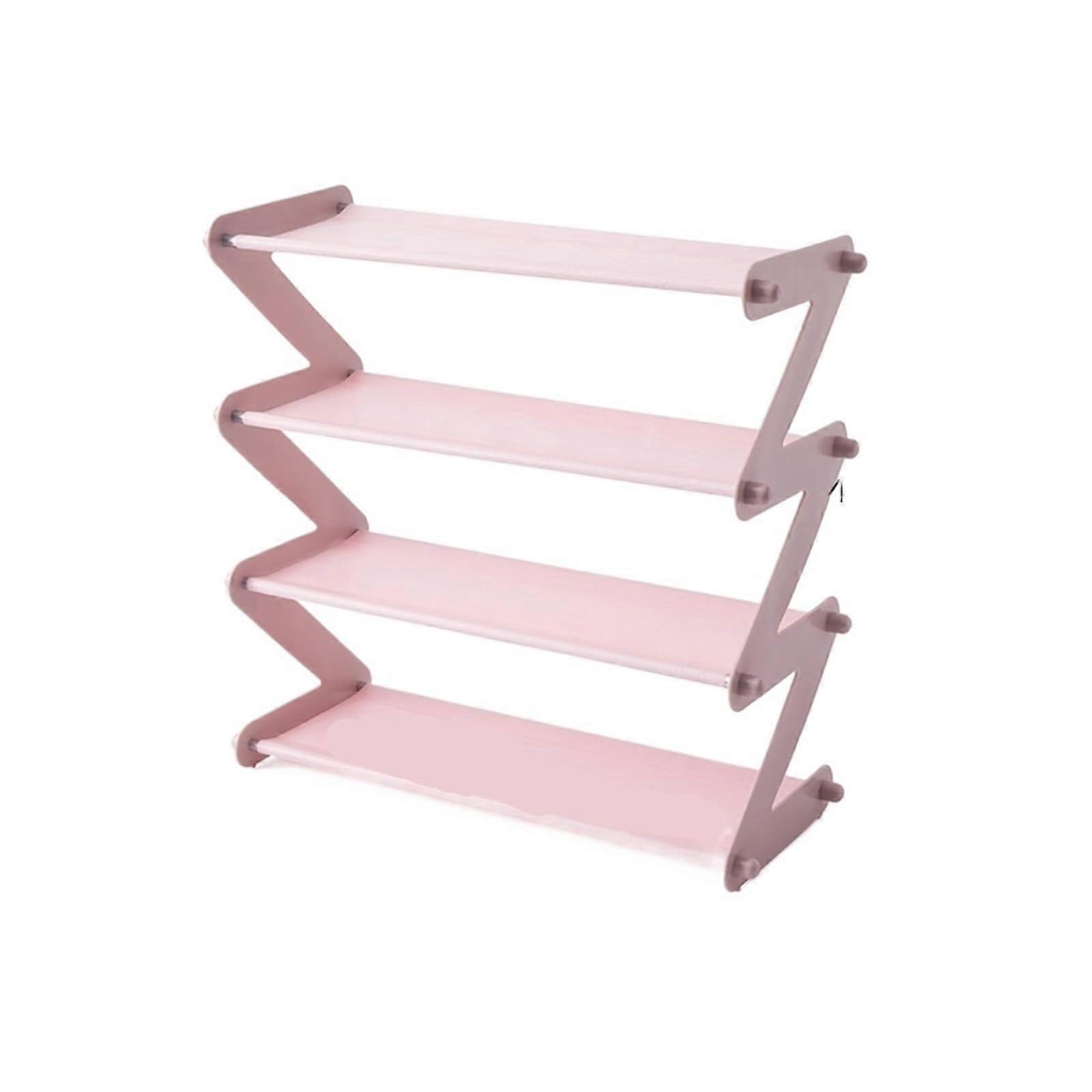 Stainless Steel ZShaped Shoe Rack with NonWoven MultiLayer Storage Shelf for Entryway (1C01472)