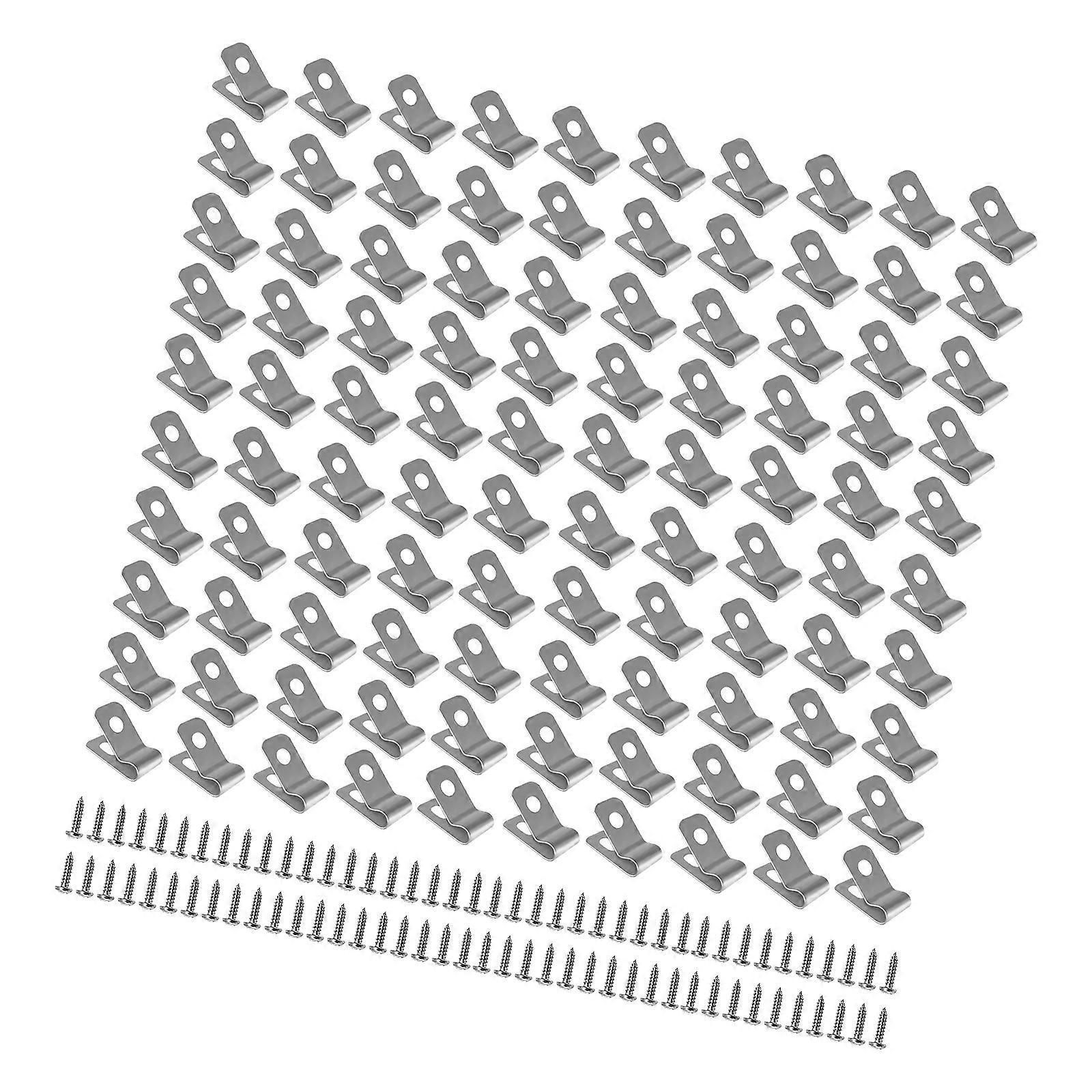 100pcs Practical Stainless Steel Wire Fence Clips Fence Wire Clamps For Farm And Garden Use In Weather Conditions Multicolor