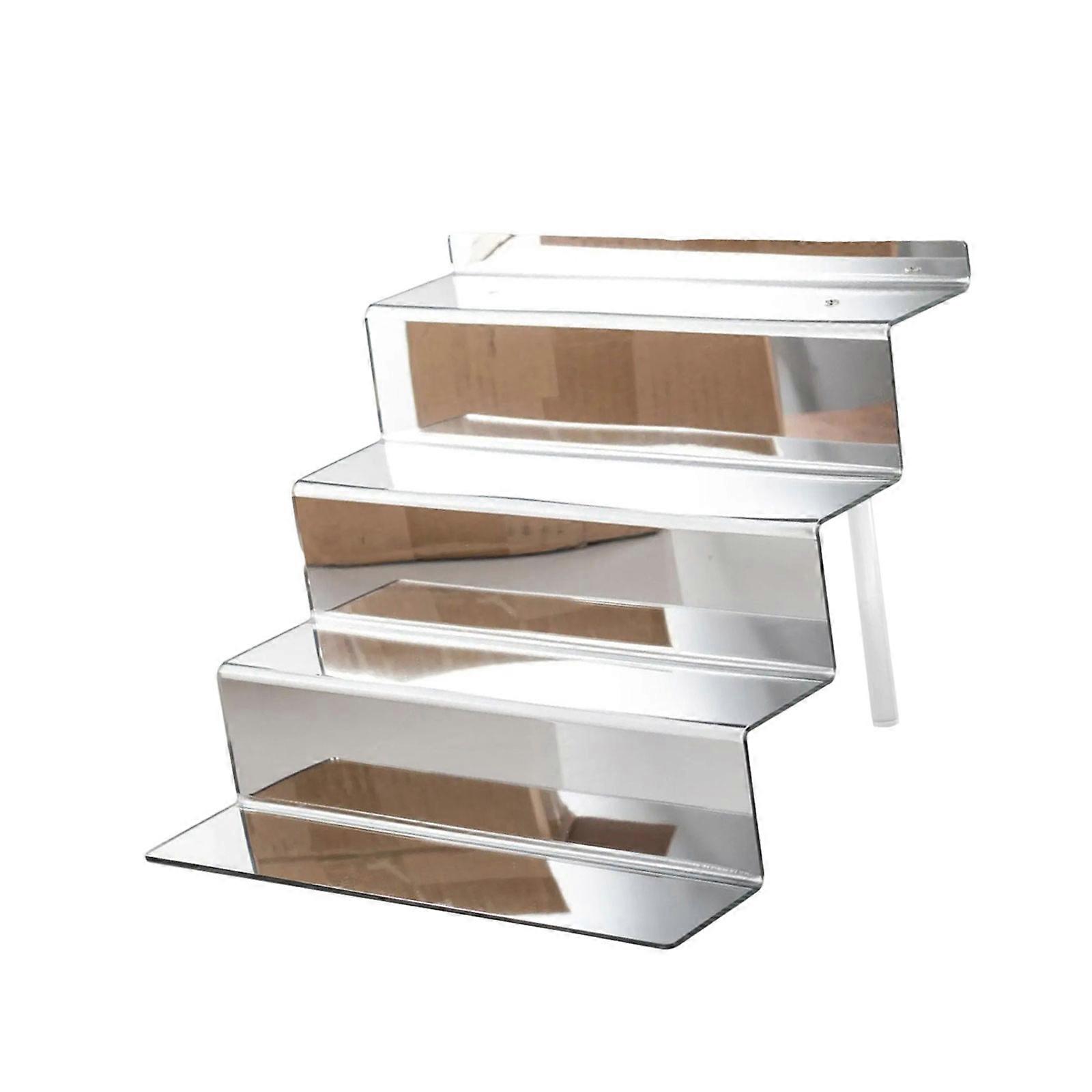 Multi Layer Acrylic Display Shelves Practical Acrylic Display Stands with Mirror Finish For Perfume And Collectibles Multicolor