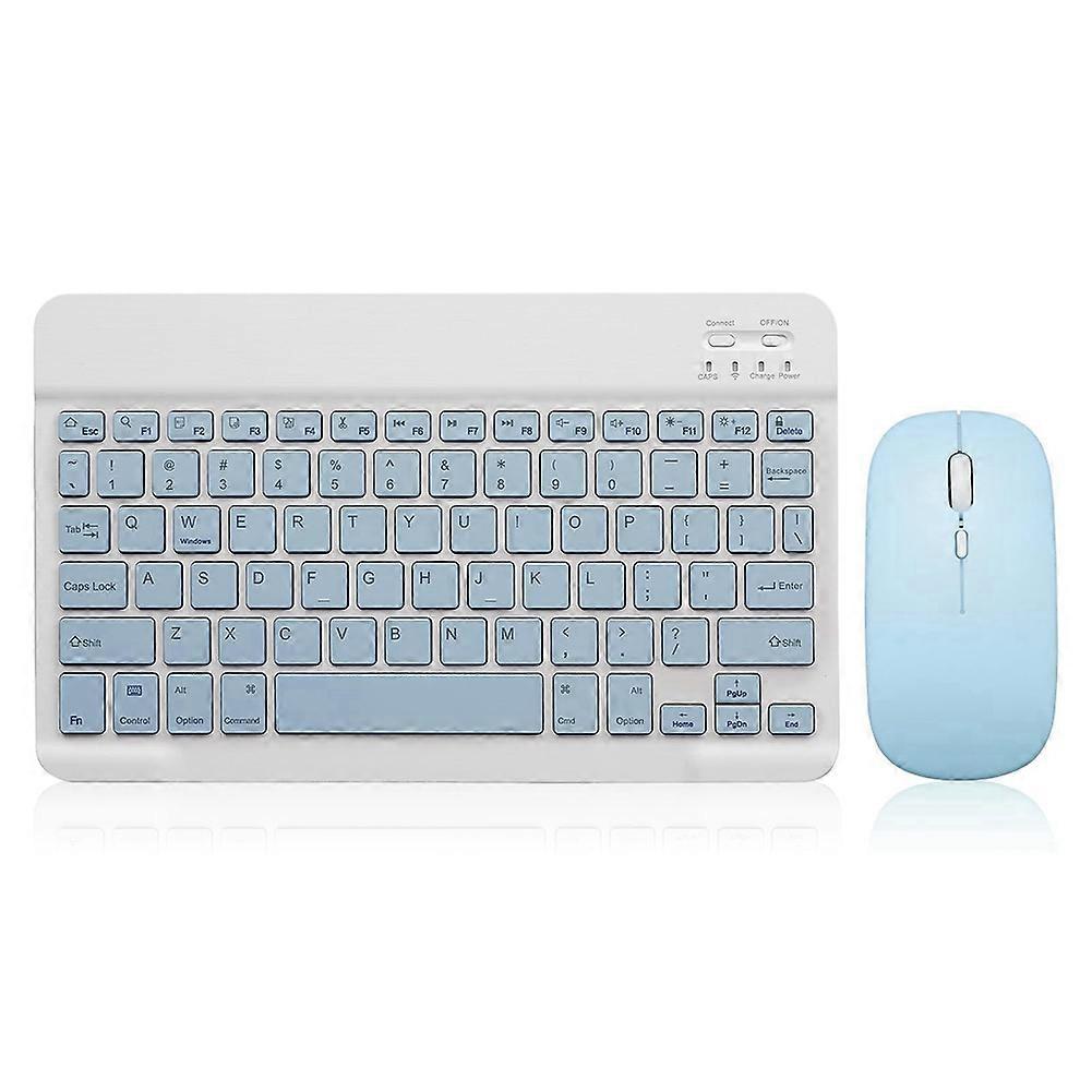 Teclado Bluetooth de 10 polegadas, conjunto de teclado e mouse sem fio ultrafino recarregável para tablets Android, Windows, iPhone e iPad.