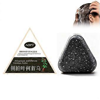 Shampoo solido Nature Triangle, shampoo al sapone nero Nature, shampoo solido scurente, idratante biologico, ripara i danni dei capelli, detergente delicato per capelli e rinforzante