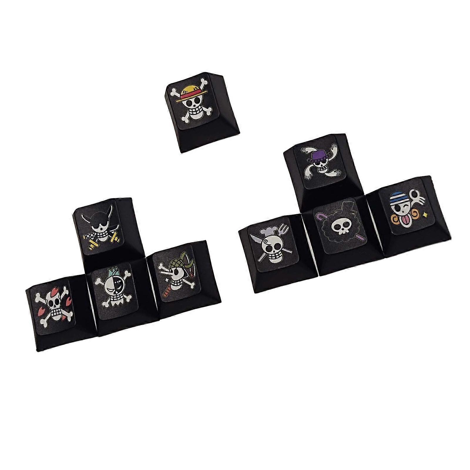 Game Keycaps WASD Directions Keycap Set 9PCS for DIY Gaming Mechanical Keycaps ESC Keycap Cartoon Theme Multicolor