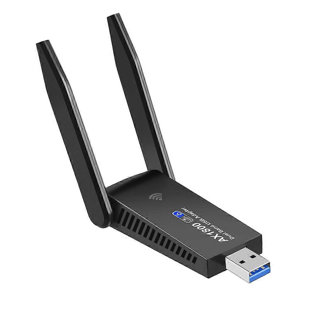 1800Mbps WiFi6 Network Adapter USB3.0 AX1800 Wireless LAN Receiver 2.4GHz 5GHz Dual Band with 2x 5DBi Antennas