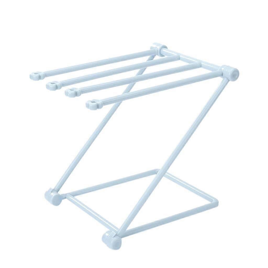 Mini Folding Dishcloth Drying Rack with Cup Hooks, Countertop Towel Holder for Kitchen Storage