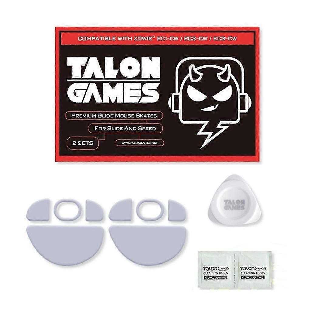 2Sets TALONGAMES Custom White Curved Edge Mouse Skates Mouse Feet for Zowie EC1-CW / EC2-CW Gaming Mouse Glides