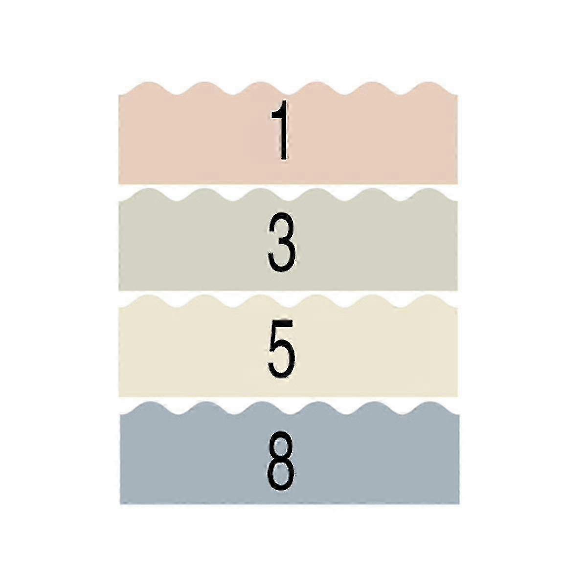 2025 4 Roll Of Morandi Color Wavy Edge Sticker Classroom Bulletin Board Decors Bulletin Board Border Delicate Border Trim C