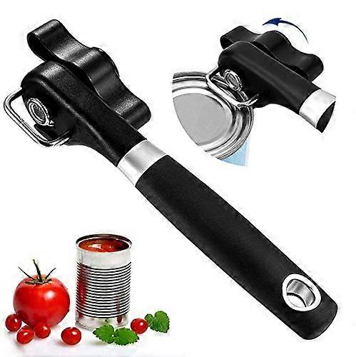 Smooth Edge Can Opener with Soft Grip Handle, Safe Ergonomic Stainless Steel, Ultra Sharp Blade
