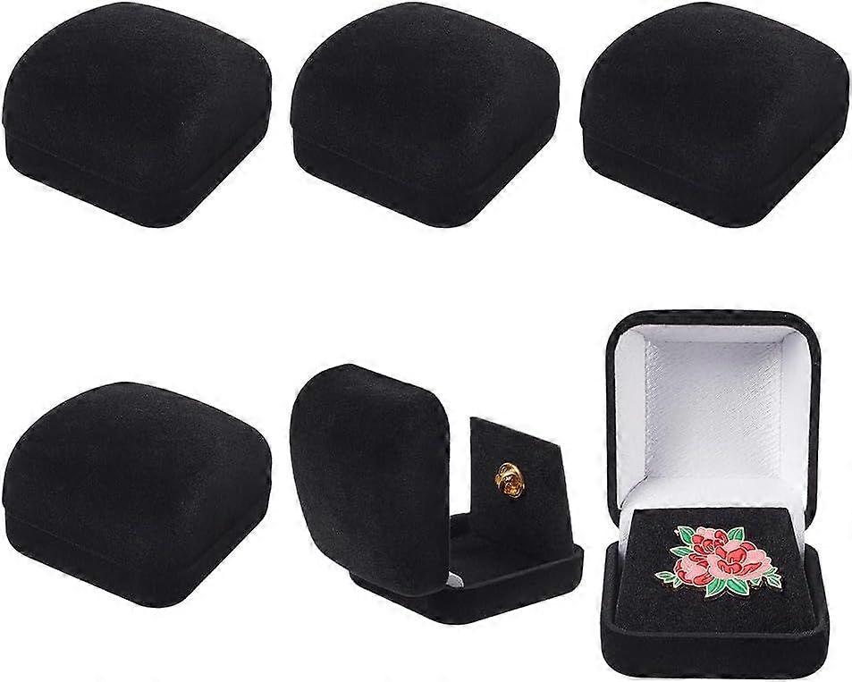 6 Pcs Velvet Badge Display Box Pin Display Case Lapel Pin Collection Display Holder Velvet Brooch Storage Boxes for Badges Lapel Pin Jewelry Organizer