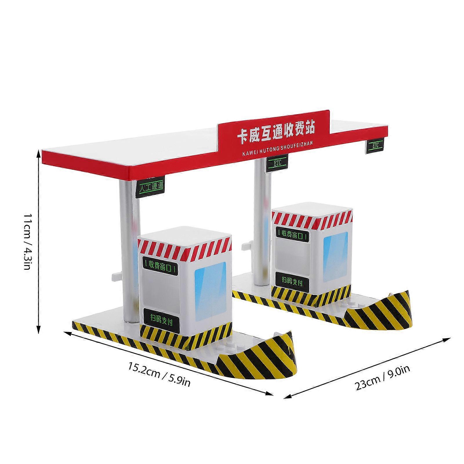 Plastic Toll Booth Playset Realistic Highway Model for Kids Decor 1 Set