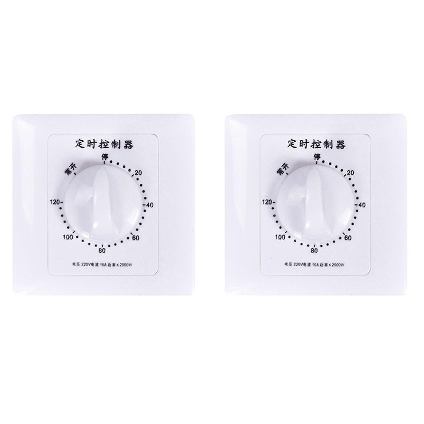 2X Countdown Switch 120 Minutes High-Power Water Pump Timer Mechanical Timer Countdown Control 86 Panel