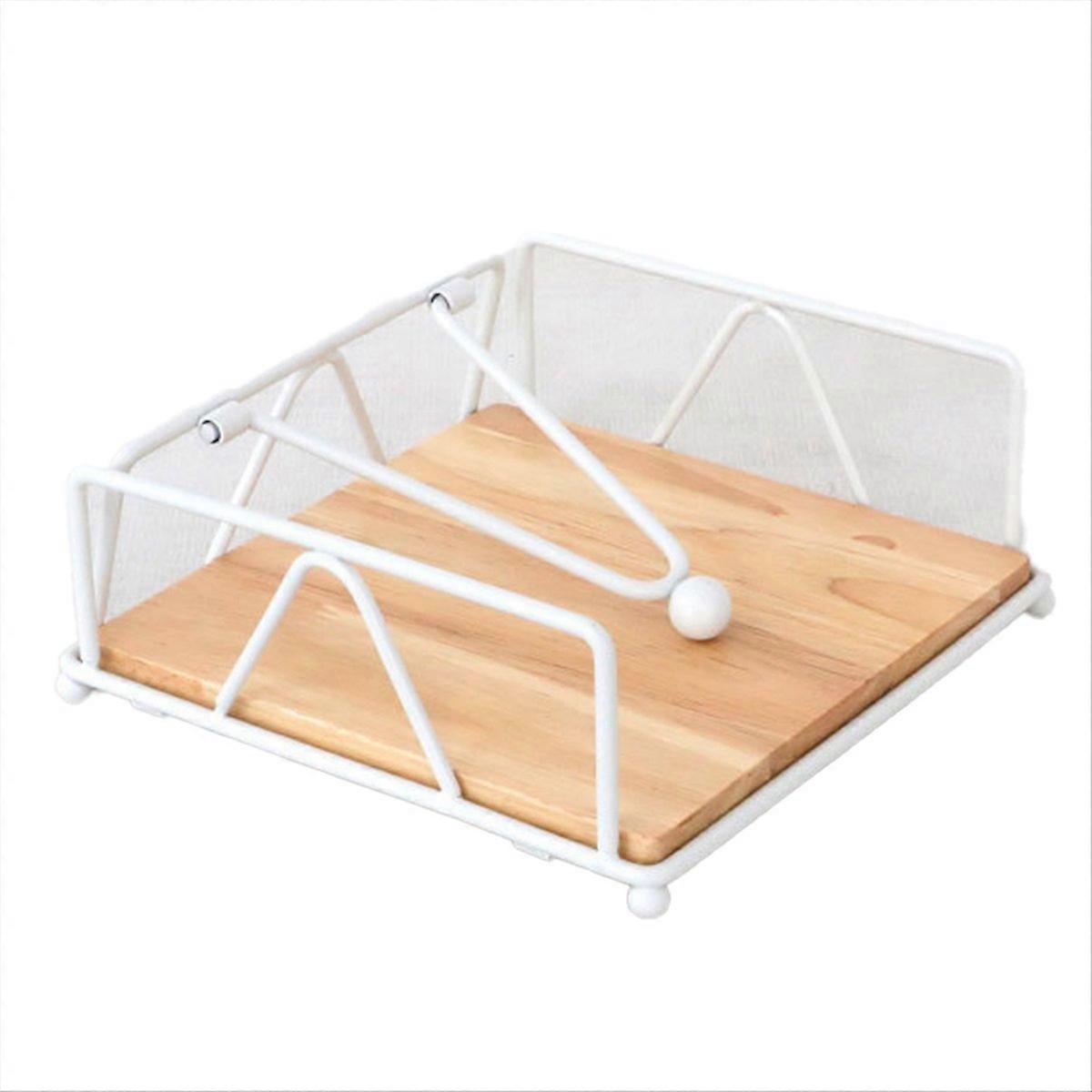 Solid Wood Tissue Holder Home Napkin Container Napkin Tissue Case, C