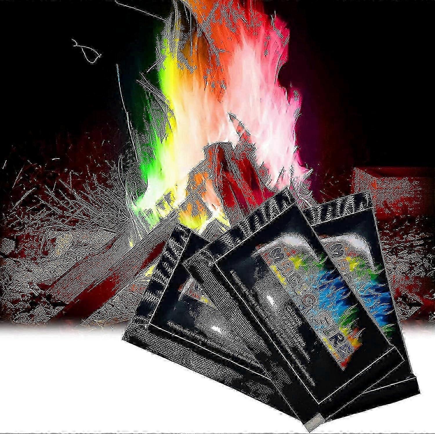 Color Changing Fire Packets: 10 Pack for Campfire, Fire Pit & Outdoor Fireplace, Rainbow Flames Experience