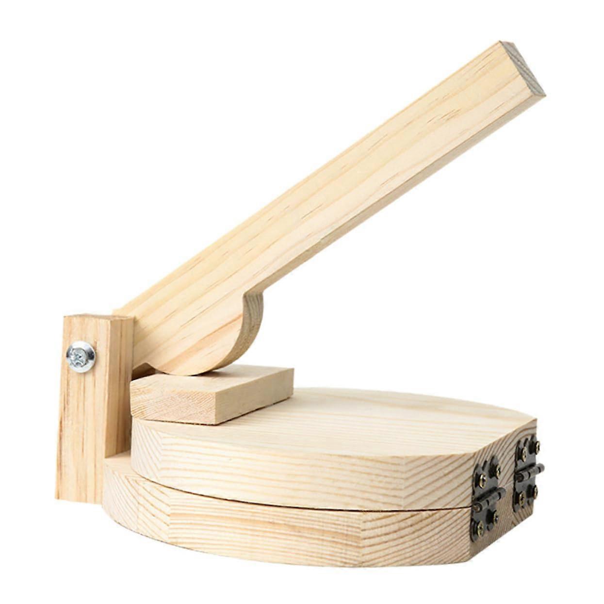 Wooden Dumpling Wrapper Press with Ergonomic Handle for Uniform Dough Thickness and Baking