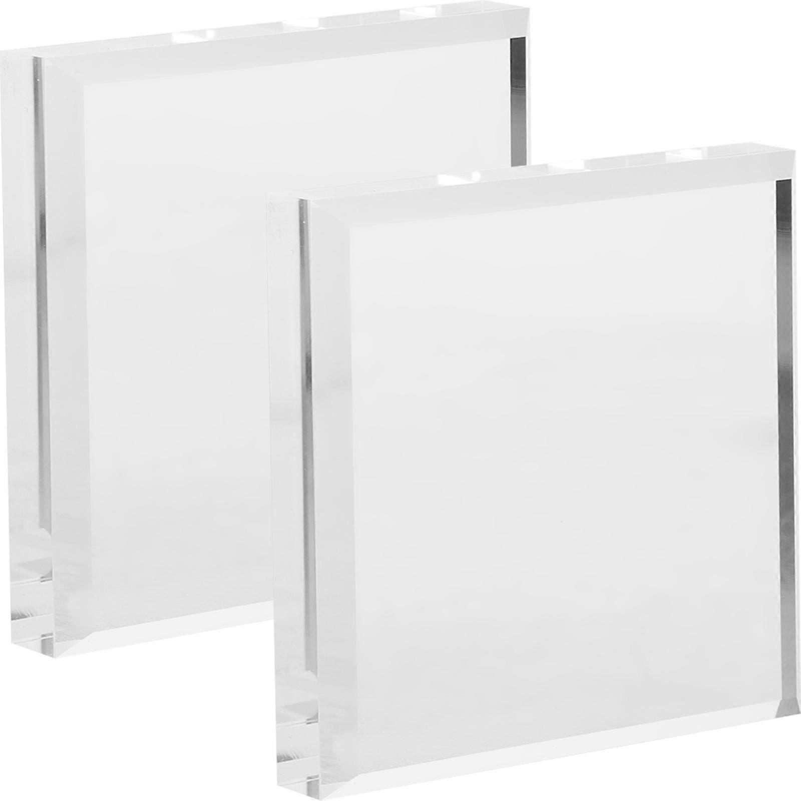Acrylic Display Block for Cosmetics Storage Display 4Pcs Clear White