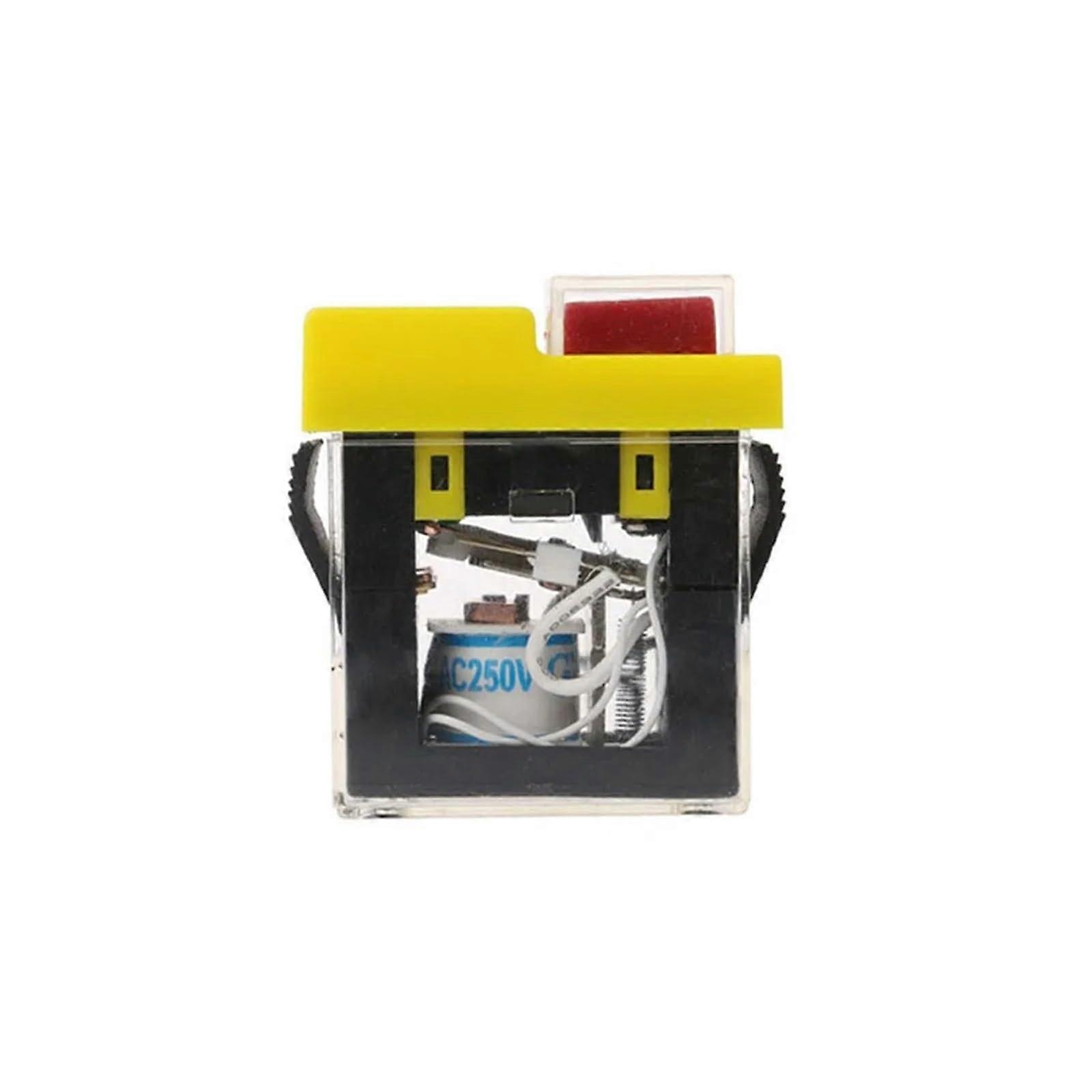 Waterproof Push Button On Off Switch for Drill Saw Cutter, Electromagnetic SelfLocking AC 250V 6A