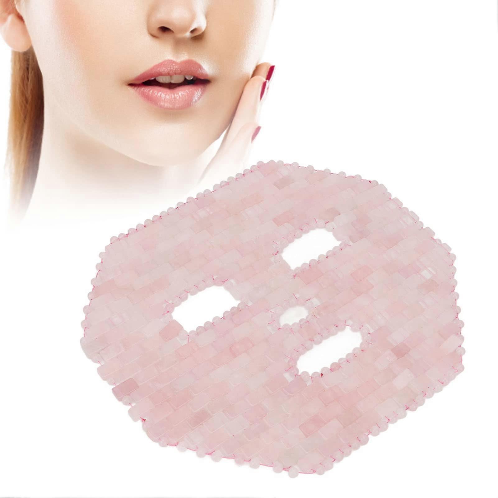 Jade Face Mask Rose Quartz Cooling Massage for Dark Circles Depuffing Spa and Sleep
