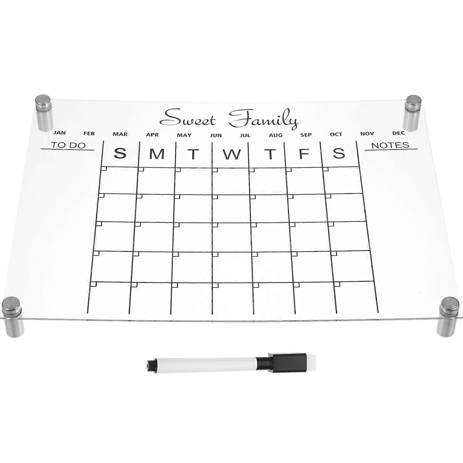 Transparent Acrylic Dry Erase Board for Fridge with Weekly Planner 4Sets