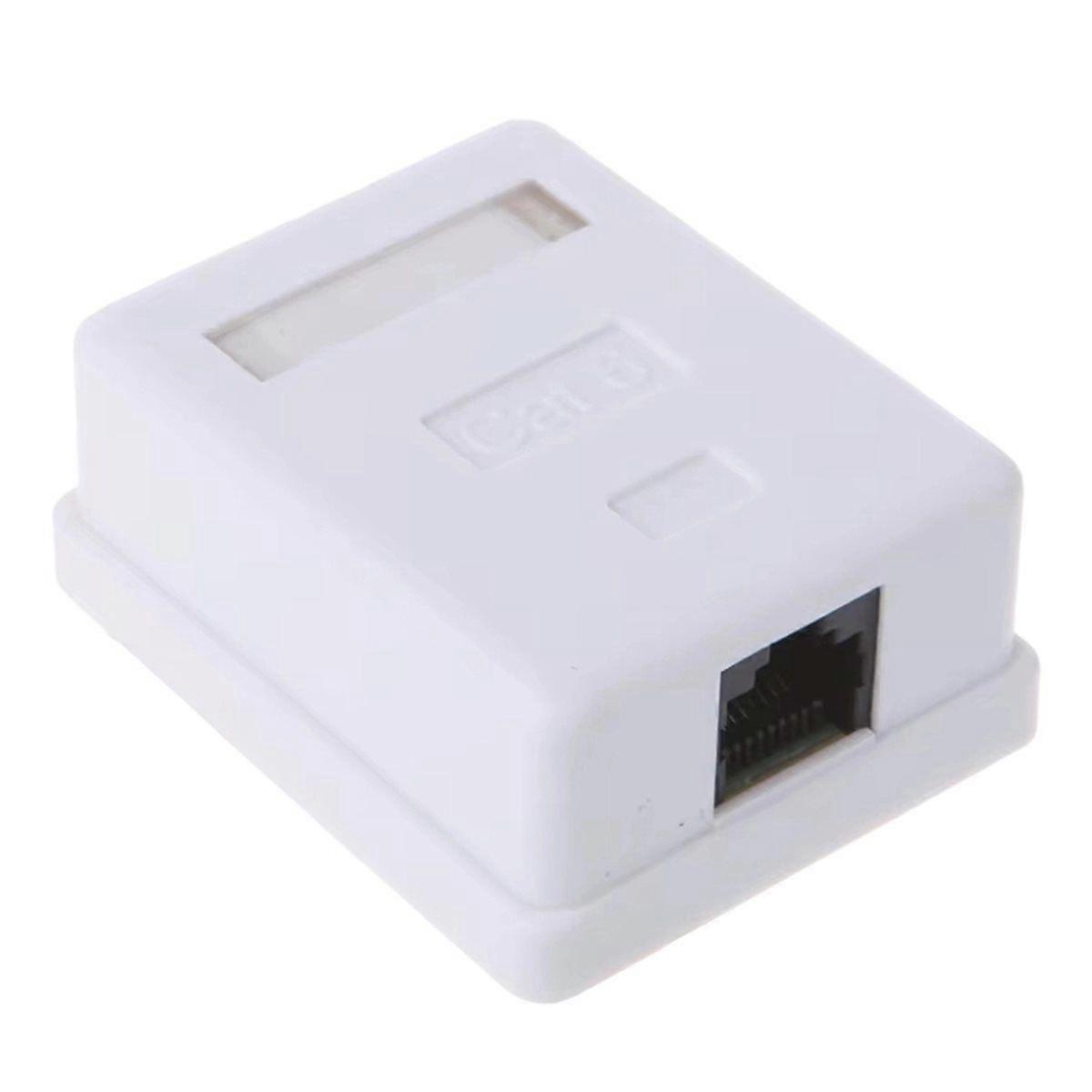 New Cat6 RJ45 8P8C Wall Coupler Jack Adapter UTP Unshielded Single Port Desktop Mount Box for RJ45