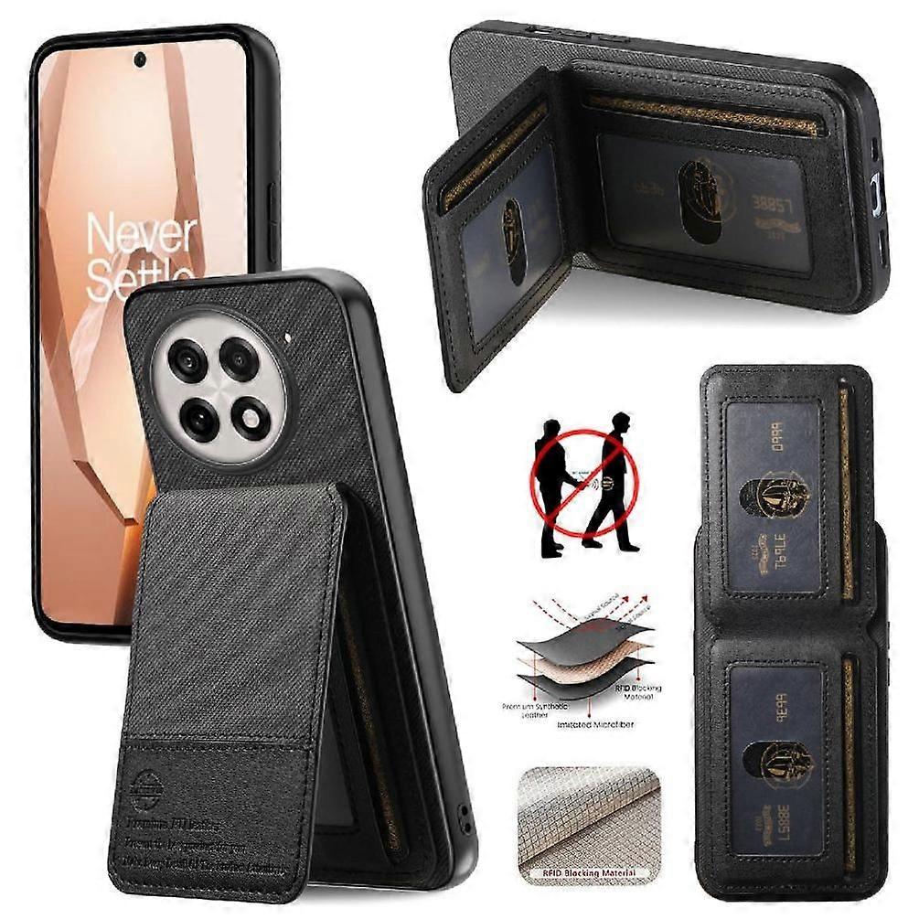 RFID Blocking Wallet Case for OnePlus 13R with Shockproof Protection & Built-in Stand