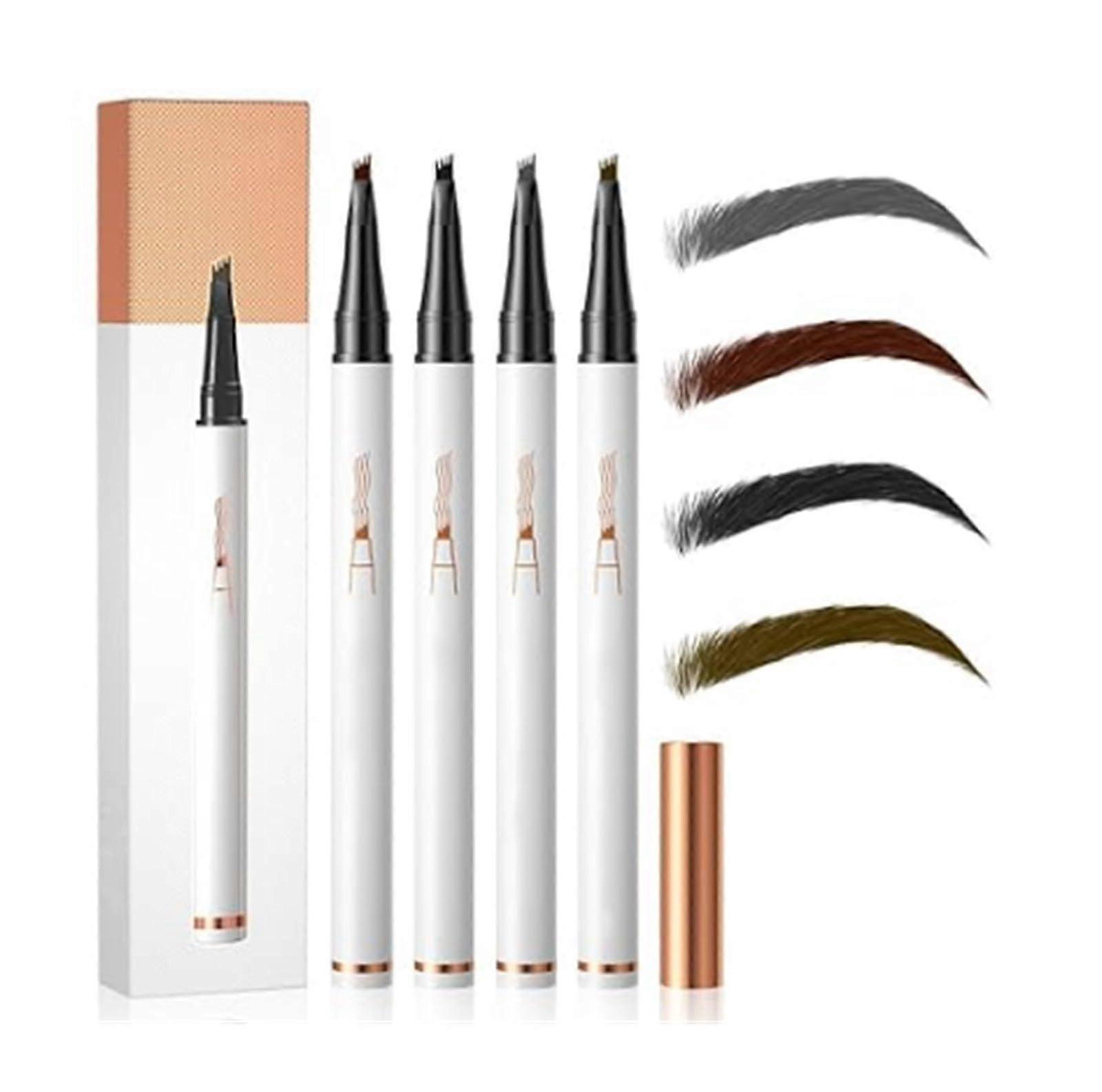 Microblading Eyebrow Pencil 4 Tip Waterproof Brow Pen Long Lasting 3D Hairlike Effect 4PCS