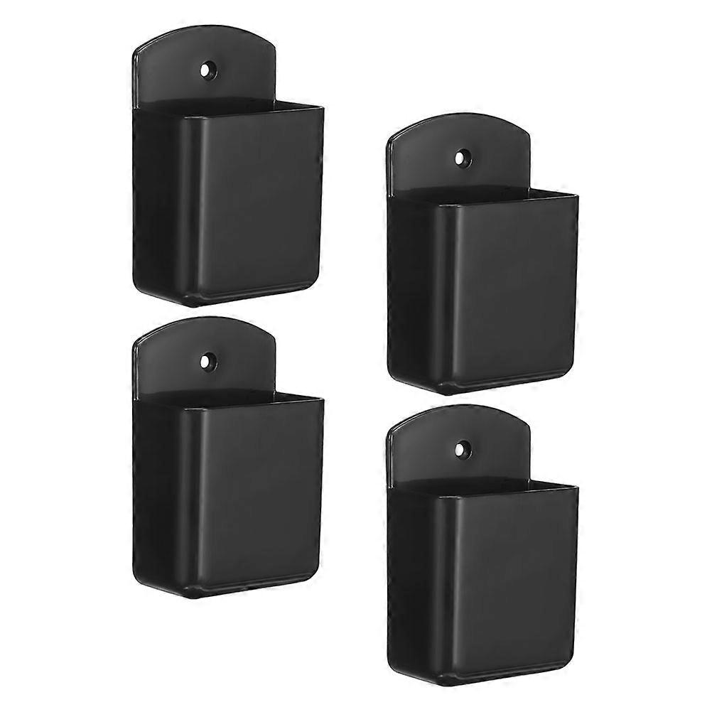 Remote Control Storage Box Wall Mount Holder for 4Pcs Black Organizer