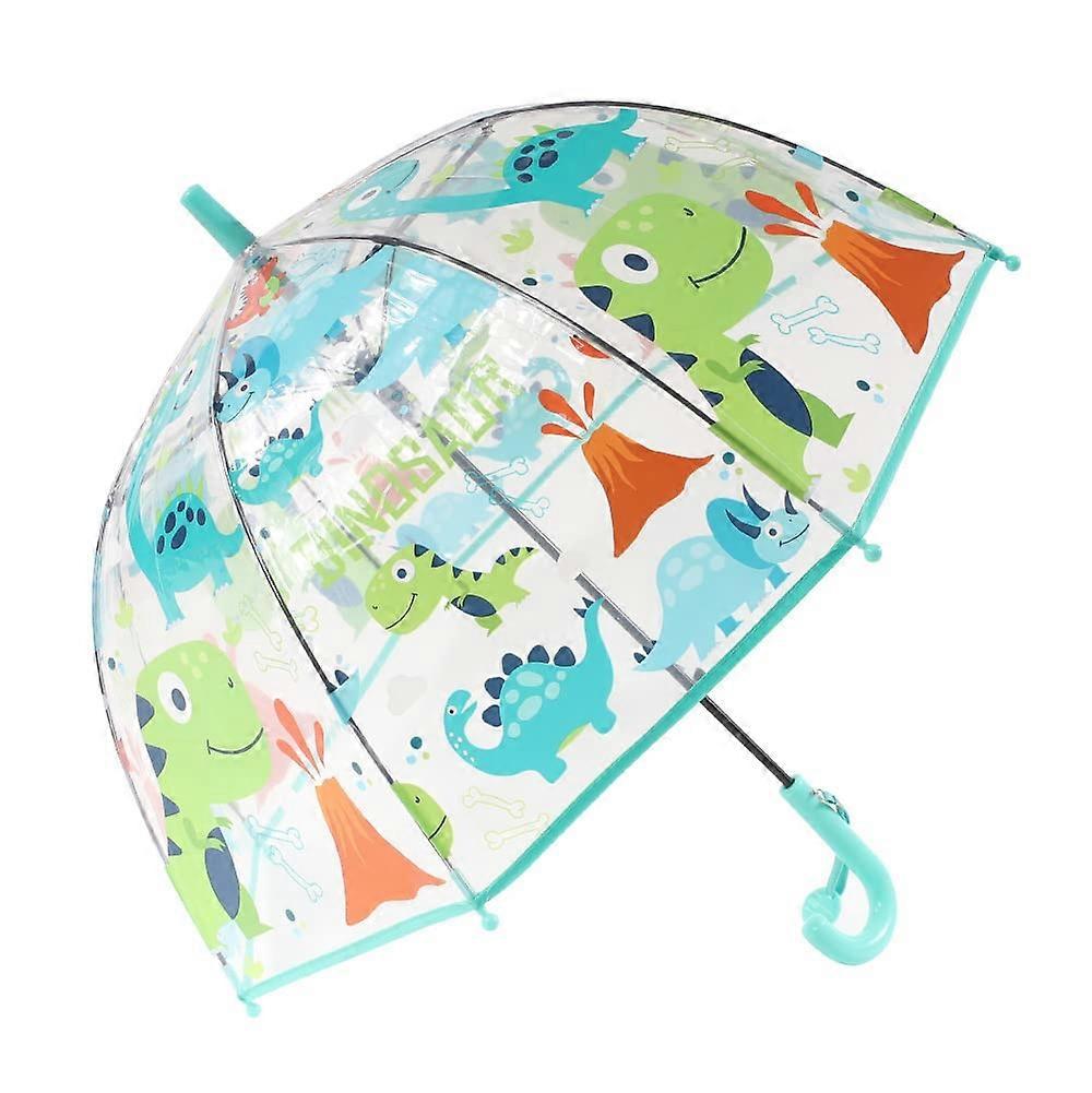 Kids Clear Bubble Dome Umbrella with Automatic Open, Windproof Frame, Easy Grip, Blue