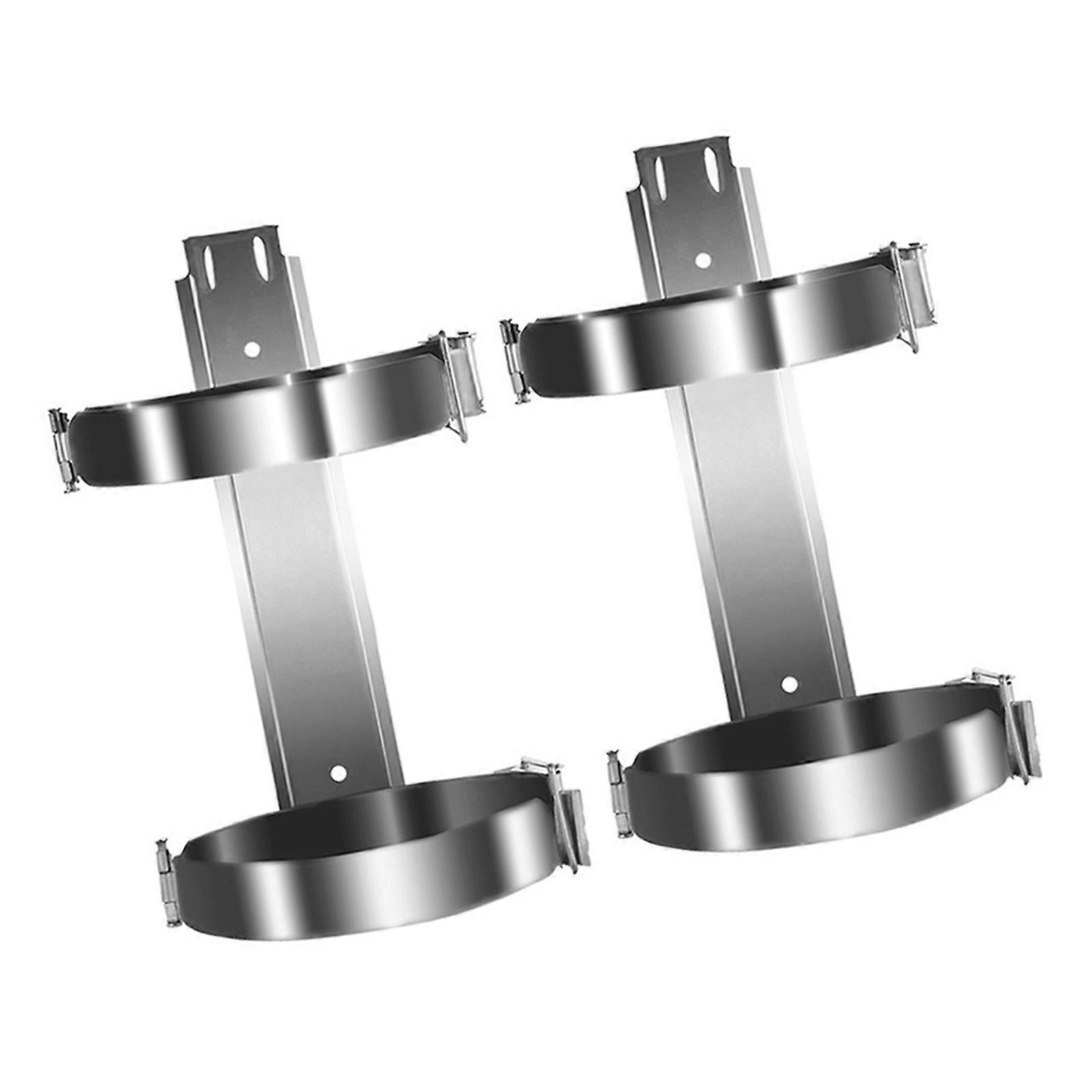 Fire Extinguisher Holder Iron Fire Extinguishers Wall Mount Brackets 2Pcs Silver