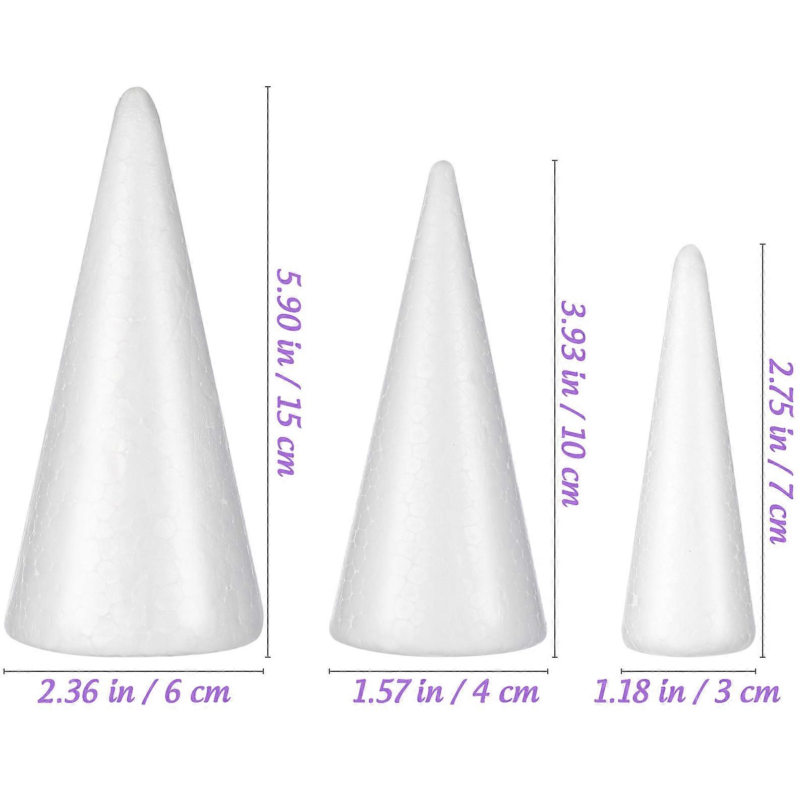 Cone Shape Crafts Foams Cones Educational Tool School Projects Paintable 15Pcs